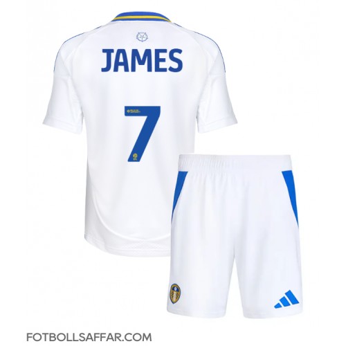Leeds United Daniel James #7 Hemmadräkt Barn 2024-25 Kortärmad (+ Korta byxor)